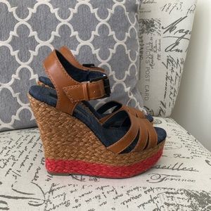 Tan Calvin Klein Wedge Sandals